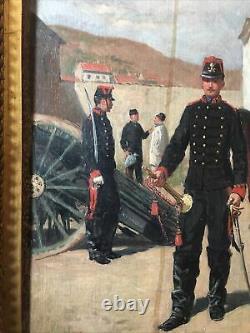 Jules Antoine Voirin 1833/1898 Oil On Wood Garrison Military Trumpet Signed