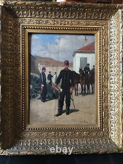 Jules Antoine Voirin 1833/1898 Oil On Wood Garrison Military Trumpet Signed