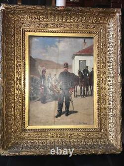 Jules Antoine Voirin 1833/1898 Oil On Wood Garrison Military Trumpet Signed