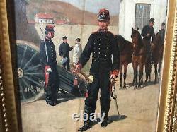 Jules Antoine Voirin 1833/1898 Oil On Wood Garrison Military Trumpet Signed