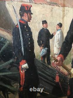 Jules Antoine Voirin 1833/1898 Oil On Wood Garrison Military Trumpet Signed