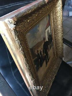 Jules Antoine Voirin 1833/1898 Oil On Wood Garrison Military Trumpet Signed