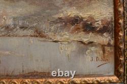 Jules DIDIER (1831-1892) Underbrush in Winter. Oil on panel signed