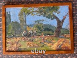 Jules Oscar Maes (1881-1967) Oil on wood Signed The Hay XX