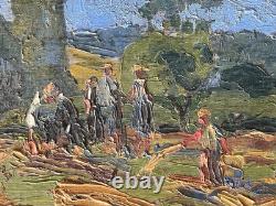 Jules Oscar Maes (1881-1967) Oil on wood Signed The Hay XX
