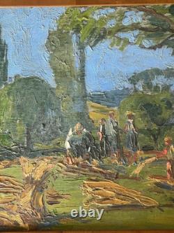 Jules Oscar Maes (1881-1967) Oil on wood Signed The Hay XX