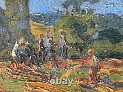 Jules Oscar Maes (1881-1967) Oil on wood Signed The Hay XX
