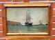 Karl Cartier 1855-1925 Marine Landscape. Oil Painting On Wood Panel Xix Century Style