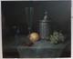 Kiss Endre 1947 Large & Fine Painting - Composition With Fruits Glasses Tin
