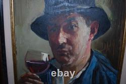 Knife Painting on Wood 1950 Signed Raymond Tellier Frame 53x70 Canvas 38x55