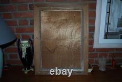 Knife Painting on Wood 1950 Signed Raymond Tellier Frame 53x70 Canvas 38x55