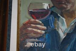 Knife Painting on Wood 1950 Signed Raymond Tellier Frame 53x70 Canvas 38x55