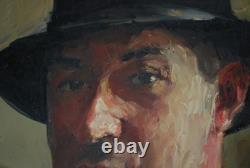 Knife Painting on Wood 1950 Signed Raymond Tellier Frame 53x70 Canvas 38x55