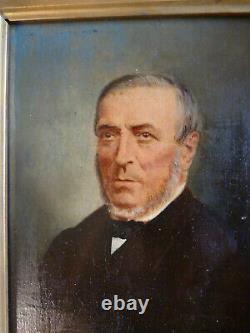 LOUIS VERNANCHET PORTRAIT of a notable oil on panel 19th century