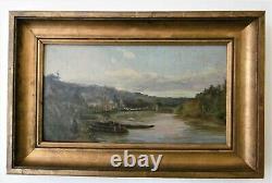 L'ile Seguin, Saint-cloud, H. S. B, Title, Signed, 19th