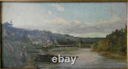 L'ile Seguin, Saint-cloud, H. S. B, Title, Signed, 19th