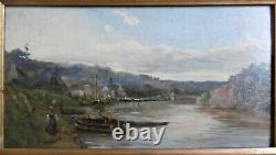 L'ile Seguin, Saint-cloud, H. S. B, Title, Signed, 19th