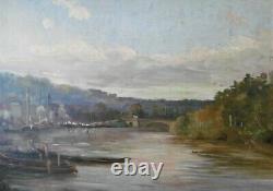 L'ile Seguin, Saint-cloud, H. S. B, Title, Signed, 19th