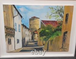 La Sauvetat 63 Puy-de-Dôme Auvergne Oil on wood by C. Reverdeau 42.5 × 56 cm