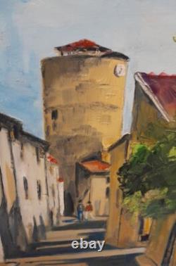 La Sauvetat 63 Puy-de-Dôme Auvergne Oil on wood by C. Reverdeau 42.5 × 56 cm