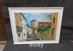 La Sauvetat 63 Puy-de-Dôme Auvergne Oil on wood by C. Reverdeau 42.5 × 56 cm