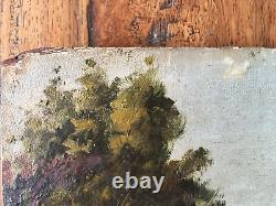 La Seine On The Croissy Side (78) Ancient Oil On Wood, Signed And Located