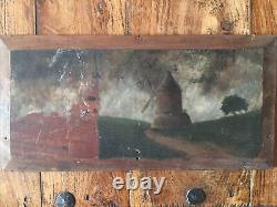 La Seine On The Croissy Side (78) Ancient Oil On Wood, Signed And Located