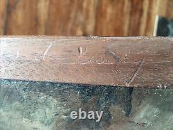 La Seine On The Croissy Side (78) Ancient Oil On Wood, Signed And Located