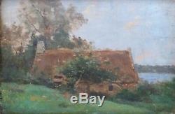 Landscape Barbizon Late 19th Century Table Oil Wooden Box Close On Corot