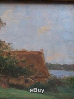 Landscape Barbizon Late 19th Century Table Oil Wooden Box Close On Corot