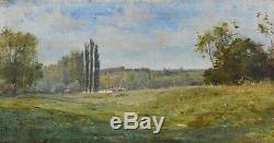 Landscape Of Beautiful Country Key Oil On Panel 19th