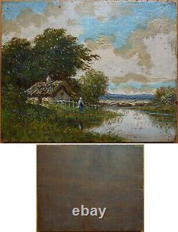 Landscape Oil Painting On Wood 19th Century Barbizon Diaz Monticelli Ziem