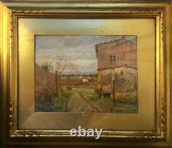 Landscape Painting, Hsp'entrée De Village School Tuscany With Frame