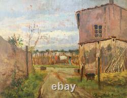Landscape Painting, Hsp'entrée De Village School Tuscany With Frame