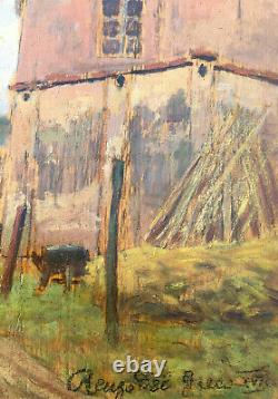 Landscape Painting, Hsp'entrée De Village School Tuscany With Frame