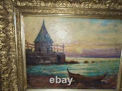 Landscape, oil on panel/wood, 19th century, to be restored, signed painting