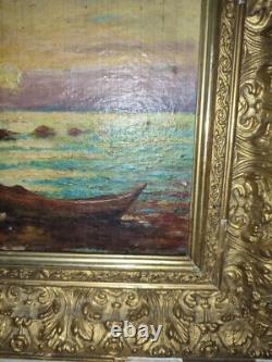 Landscape, oil on panel/wood, 19th century, to be restored, signed painting