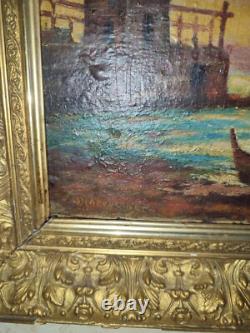 Landscape, oil on panel/wood, 19th century, to be restored, signed painting