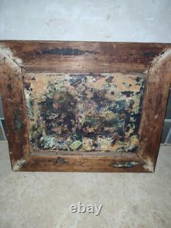 Landscape, oil on panel/wood, 19th century, to be restored, signed painting