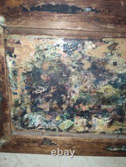 Landscape, oil on panel/wood, 19th century, to be restored, signed painting
