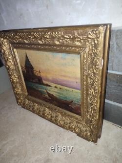 Landscape, oil on panel/wood, 19th century, to be restored, signed painting