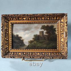 Landscape with Tower, painting, signed R. Normand