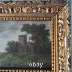 Landscape with Tower, painting, signed R. Normand