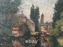 Landscapes by the water + St Hélier District Rennes Oil Double-sided Signed