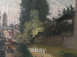 Landscapes by the water + St Hélier District Rennes Oil Double-sided Signed