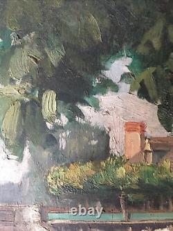 Landscapes by the water + St Hélier District Rennes Oil Double-sided Signed