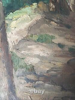 Landscapes by the water + St Hélier District Rennes Oil Double-sided Signed