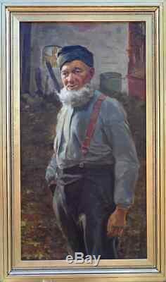 Large & Beautiful Table 1920-1930. Nice Portrait Of An Old Alsatian