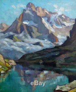 Large & Bright Alpine Landscape 1940. Lake Petarel & L'olan In The Ecrins