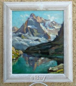 Large & Bright Alpine Landscape 1940. Lake Petarel & L'olan In The Ecrins
